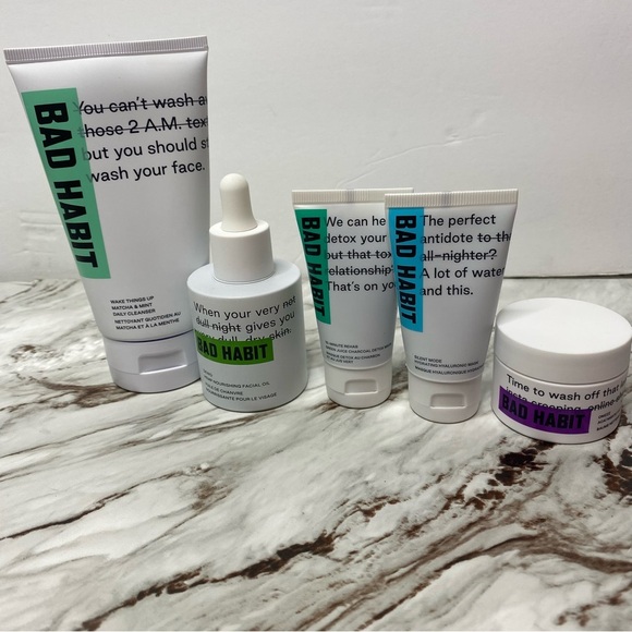 Bad Habit Skin Care 5 pieces set NEW Face wash mask serum - Picture 8 of 8